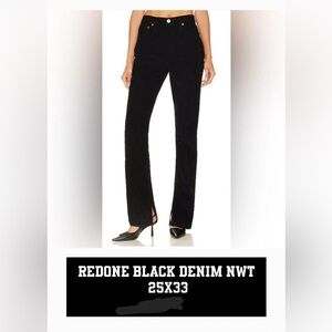 Re/Done Black Straight Leg Jeans